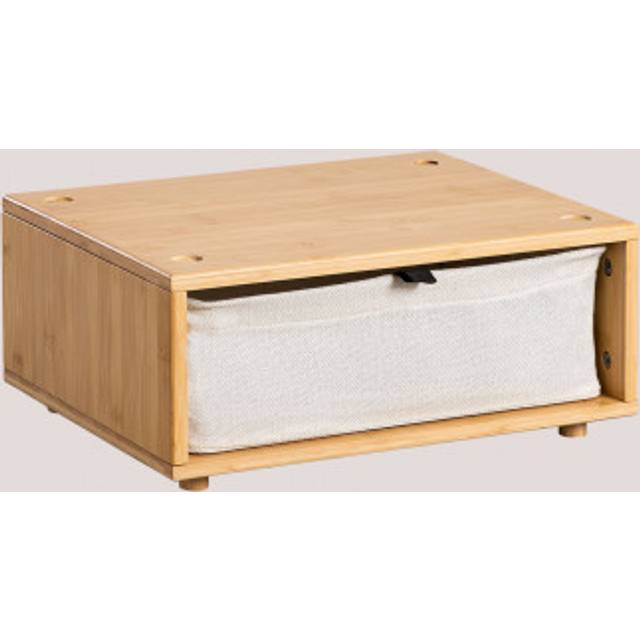 Kenea Bamboo Wood Bedside Table Stackable Sklum