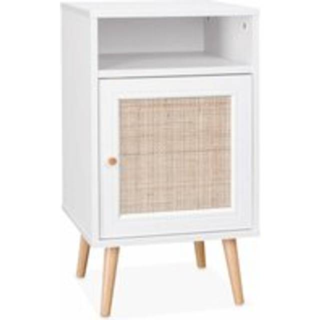 Sweeek - Scandi-Style Bedside Table With Drawer Boheme Blanc Cassé 39X40X70 Cm - One Size
