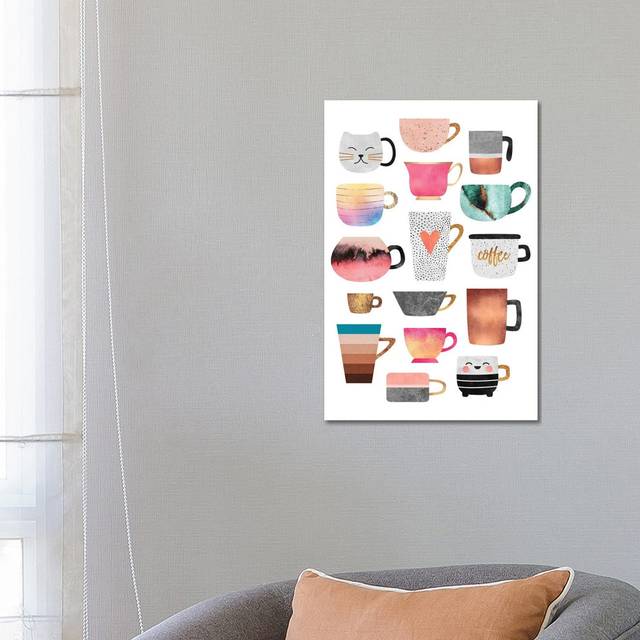 Coffee Cup Collection by Elisabeth Fredriksson - Wrapped Canvas Painting (66.04cm H x 45.72cm W x 1.91cm D)