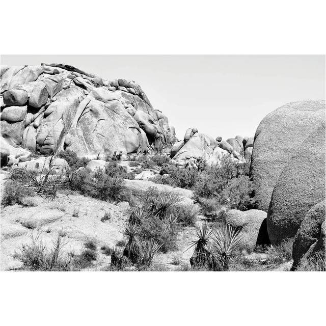 Black California Series - Boulders Rock Desert - Wrapped Canvas Photograph (20.32cm H x 30.48cm W x 1.91cm D)