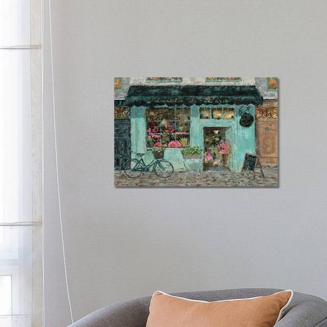 Parisian Flower Shop by Marie Elaine Cusson - Wrapped Canvas Painting (66.04 cm H x 45.72 cm W x 1.91 cm D)
