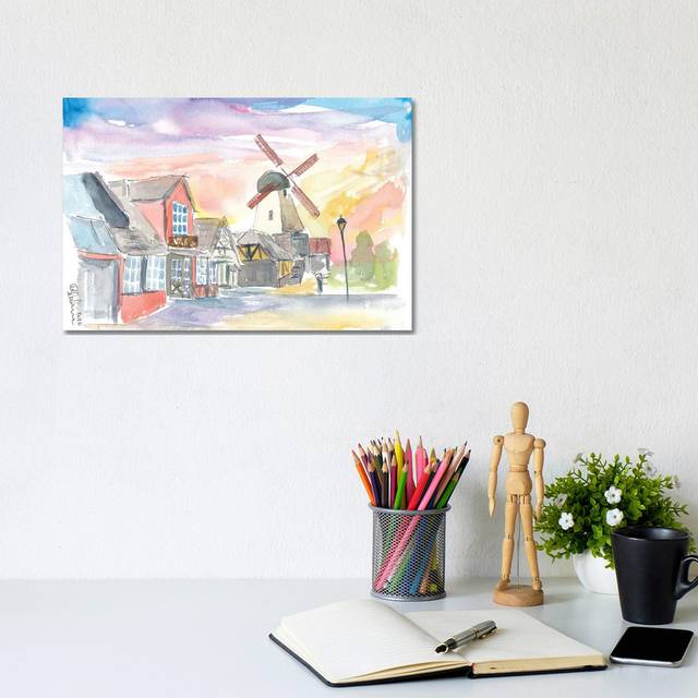 Solvang Main Street Danish Feelings in California by Markus & Martina Bleichner - Wrapped Canvas Art Prints (20.32 cm H x 30.48 cm W)