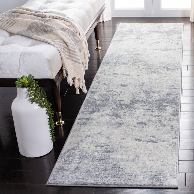 Rio Stonerstown No Pattern And Not Solid Colour Grey Area Rug Grey Runner 2' x 8'