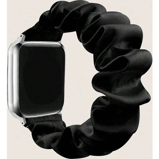 1 st Scrunchie Elastiskt bandarmband för kvinnor, kompatibel med Apple Watch Band Apple Watch Band Apple Watch Band Apple Watch Rem Band Band 49mm 45m - Svart (38/40/41(S),38/40/41(M),42/44/45(S),42/44/45(M))