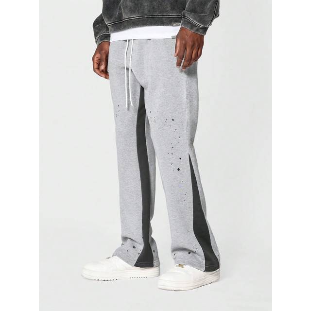 SUMWON Distressed Sweatpants Streetwear Wide Leg Jogger Athletic Split Opening Workout Workout Pants Urban Aesthetic Loungewear Winter Fall Comfort