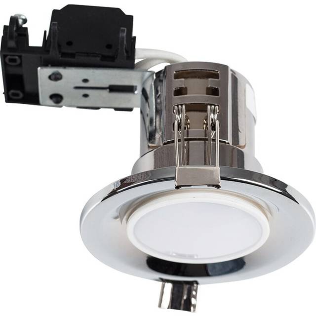 Pack of 20 Modern Fire Rated Polished Chrome GU10 Recessed Ceiling Downlight/Spotlights