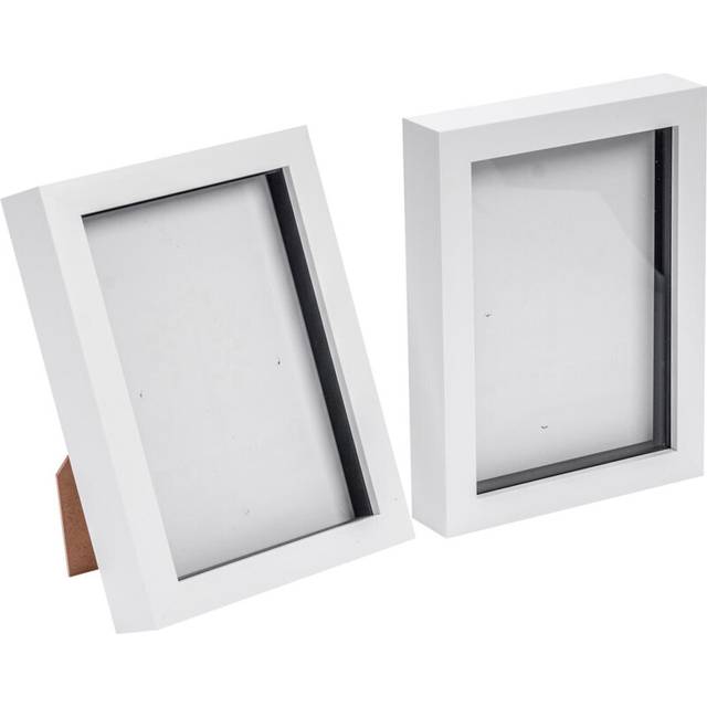 Nicola Spring - 3D Box Photo Frames - White (20cm H x 15cm W x 3.5cm D)
