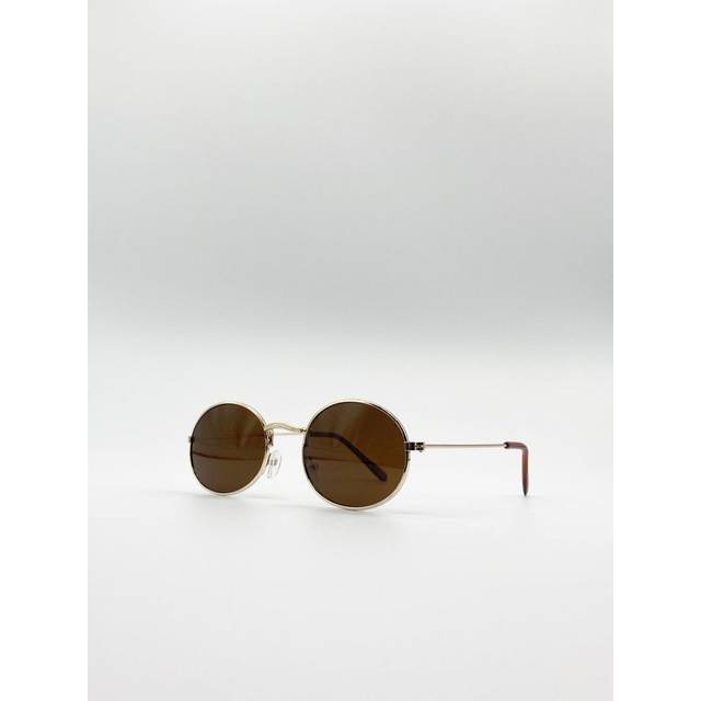 SVNX Mens Round Metal Frame Sunglasses - Gold Metal (archived) - One Size
