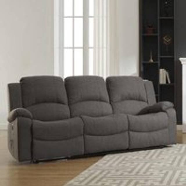 Marldon 3 Seater Dark Grey Manual Recliner Sofa - Artemis Home
