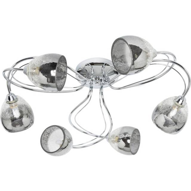 Litecraft Semi Flush Light With Smoke Ombre Glass Shades in Chrome
