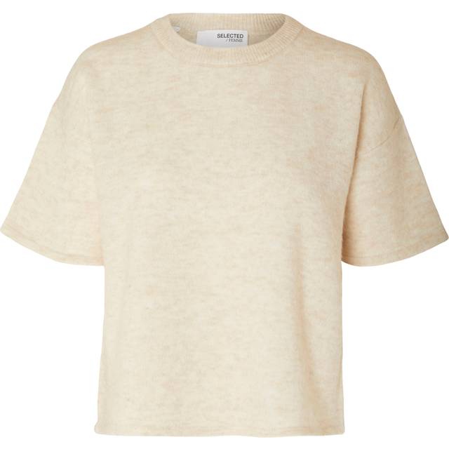 SELECTED FEMME T-shirt för kvinnor, Björk/detalj: melerad, L