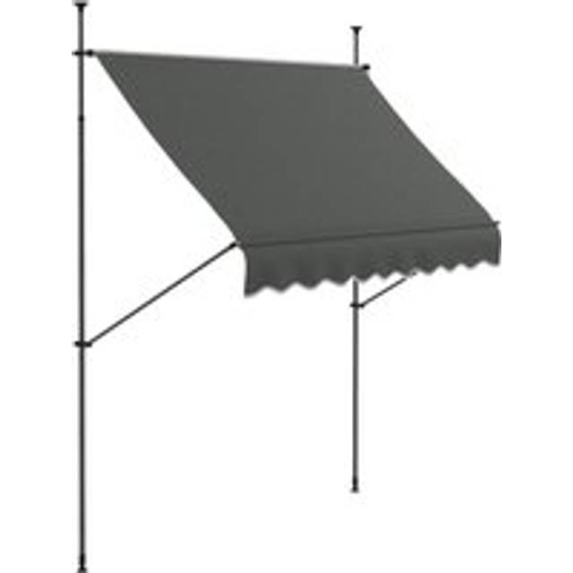 Outsunny 3.5 x 1.2m Freestanding Retractable Awning - Non-Screw Garden Awning - 250W x 120D x 210-300Hcm | TJ Hughes Dark Grey
