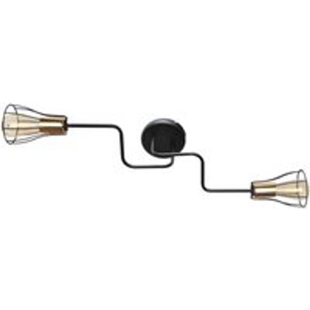 Helam - Tube Multi Arm Semi Flush Ceiling Light Black, Copper 82cm