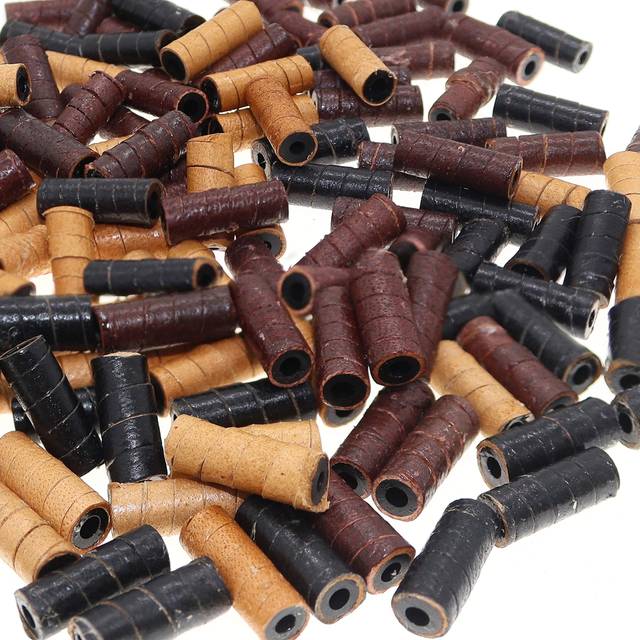 Fun-Weevz 150 PCs Leather Tube Beads for Jewelry Making for Adults  Bl