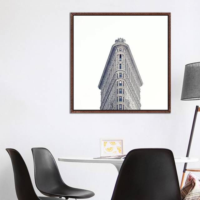 Flat Iron by Caroline Mint - Photograph Print on Canvas - Classic Brown Wood Framed (93.98 cm H x 93.98 cm W)