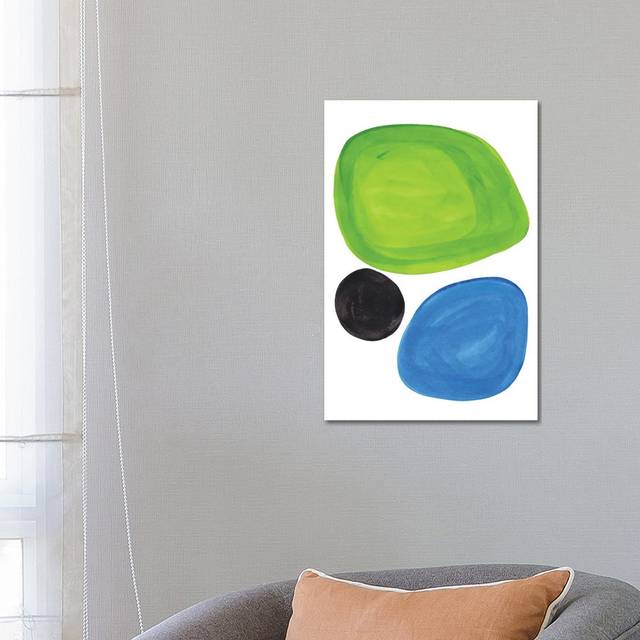 Lime Blue Pebbles by EnShape - Wrapped Canvas Art Prints (66.04cm H x 45.72cm W x 1.91cm D)