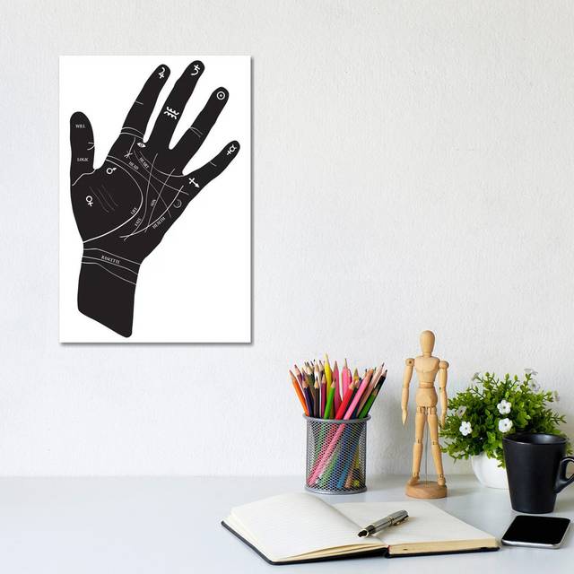 Palmistry Hand Symbols by Honeymoon Hotel - Wrapped Canvas Graphic Art (30.48cm H x 20.32cm W x 1.91cm D)