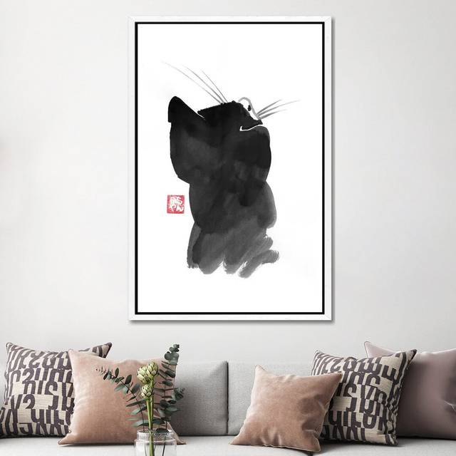 Cat’S Back I - Print on Canvas - White Framed (152.5 cm H x 101.5 cm W)