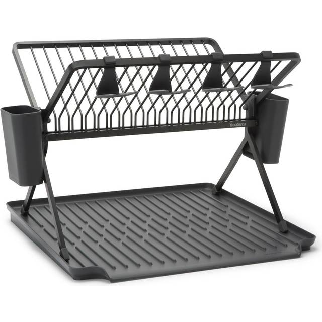 Brabantia Sinkside Small Foldable Dish Drying Rack - Dark Grey (31.5cm H X 37cm W X 33cm D)