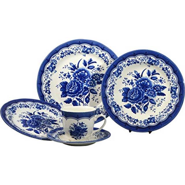 TUDOR ROYAL 30-Piece Premium Quality Round Porcelain Dinnerware Set  S