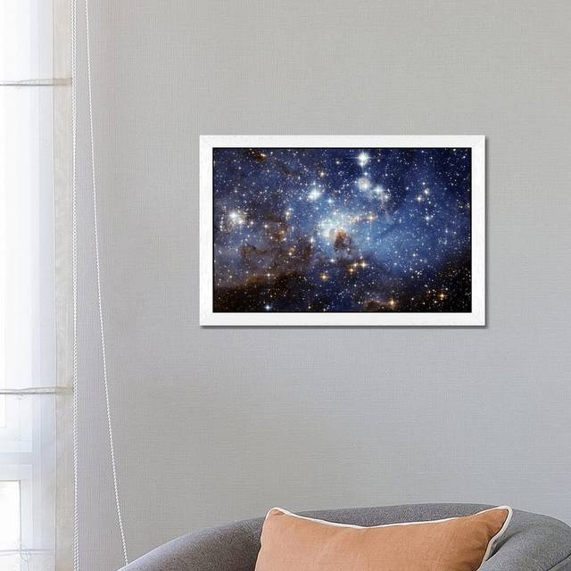 &#39;LH-95 Stellar Nursery (Hubble Space Telescope)&#39;- Floater Frame Photograph Print on Canvas - White Framed Canvas (46cm H x 66cm W x 4cm D)