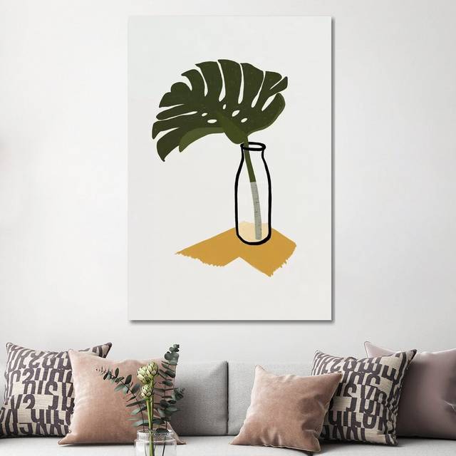 Monstera Deliciosa in a Bottle by Alisa Galitsyna - Wrapped Canvas Graphic Art (152.5 cm H x 101.5 cm W)