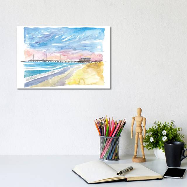 Outer Banks Stilt House At The Sea (20.32 cm H x 30.48 cm W)