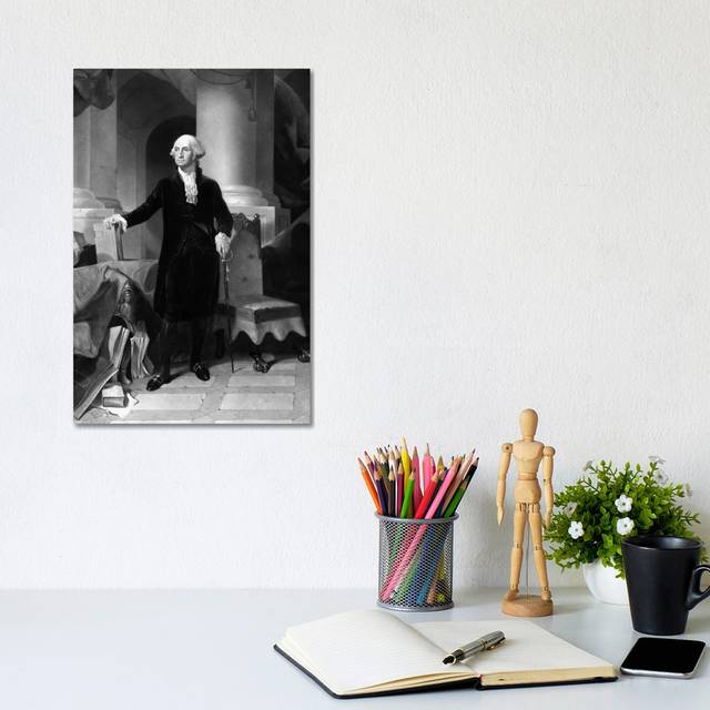 Vintage American History Print of President George Washington - Wrapped Canvas Graphic Art (20.32 cm H x 30.48 cm W)