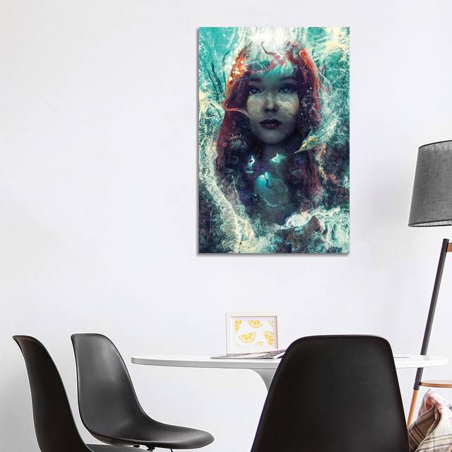Mermaid by Barrett Biggers - Wrapped Canvas Graphic Art (101.6 cm H x 66.04 cm W x 1.91 cm D)
