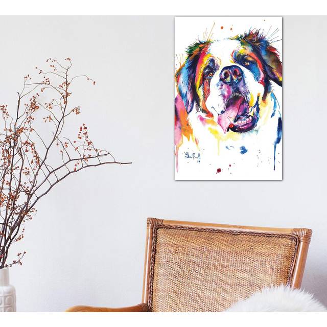 St. Bernard by Weekday Best - Wrapped Canvas Painting Print (30.48 cm H x 45.72 cm W)
