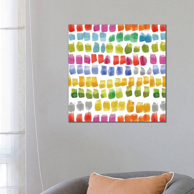 Painters Palette Multi II (Brush Stroke) by Nancy Green - Wrapped Canvas Print (66.04cm H x 66.04cm W x 3.81cm D)