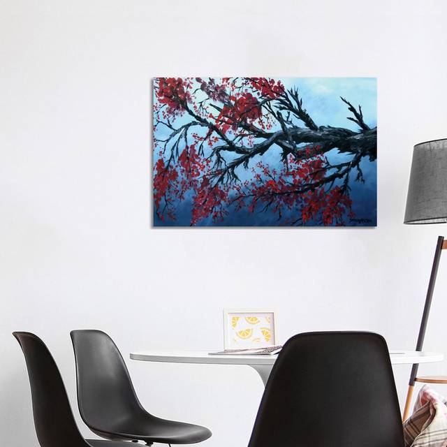 Japanese Cherry Blossom Flowers by Derek McCrea - Wrapped Canvas Painting (101.6 cm H x 66.04 cm W x 1.91 cm D)