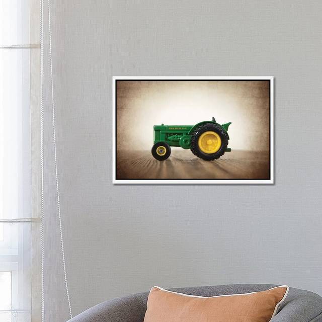 Tractor John Deere - Photograph Print on Canvas - White Framed (66.04 cm H x 45.72 cm W)