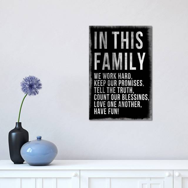 Family Rules Chalkboard - Wrapped Canvas Graphic Art (30.48 cm H x 45.72 cm W)