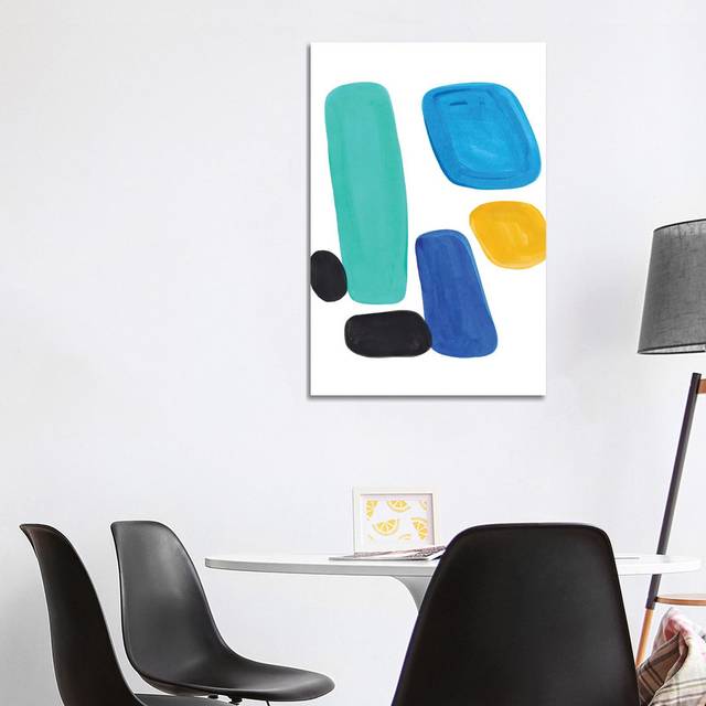 Lime Blue Pebbles by EnShape - Wrapped Canvas Art Prints (101.6cm H x 66.04cm W x 1.91cm D)
