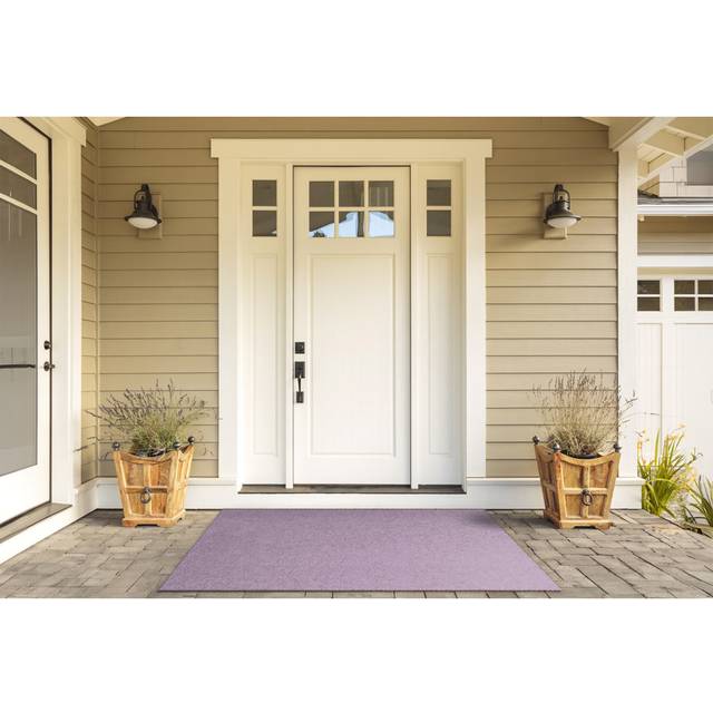 Gravel W39 x L59 cm Non-Slip Outdoor Door Mat - Lavender Field (59cm W X 39cm L)