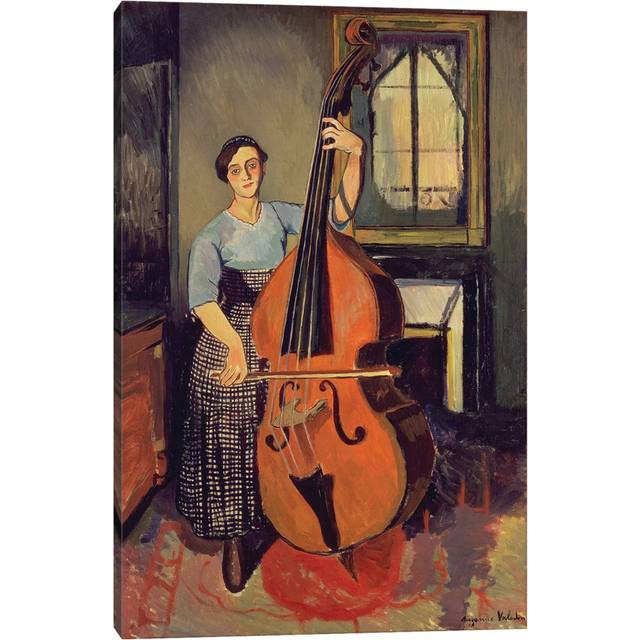 Woman with a Double Bass, 1908 by Marie Clementine Valadon - Wrapped Canvas Art Prints (45.72cm H x 30.48cm W X 1.91cm D)