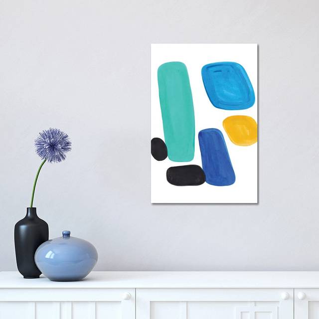 Lime Blue Pebbles by EnShape - Wrapped Canvas Art Prints (45.72cm H x 30.48cm W x 1.91cm D)