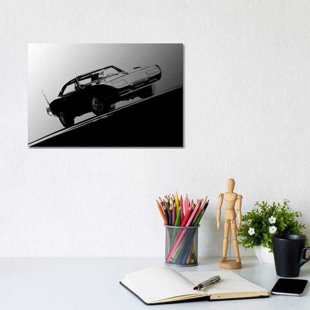 1969 Dodge Daytona, Black & White by Clive Branson - Wrapped Canvas Art Prints (20.32cm H X 30.48cm W)