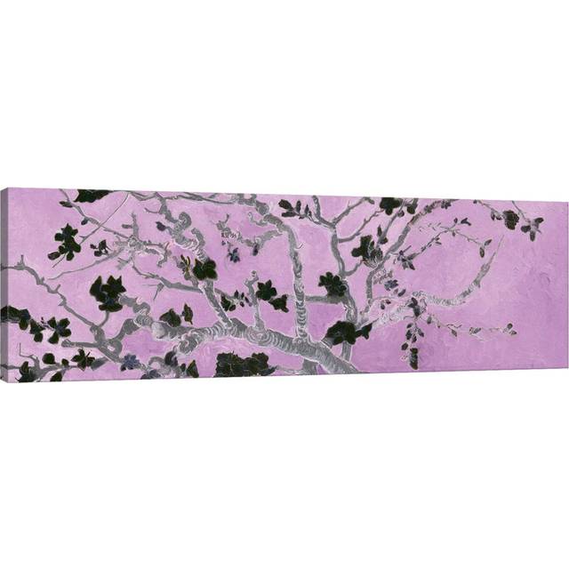 Almond Blossom on Lilac by Vincent Van Gogh - Wrapped Canvas Panoramic Painting (30.48 cm H x 91.44 cm W x 1.91 cm D)