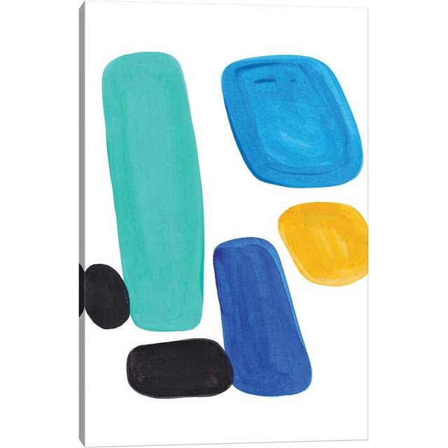Lime Blue Pebbles by EnShape - Wrapped Canvas Art Prints (30.48cm H x 20.32cm W x 1.91cm D)