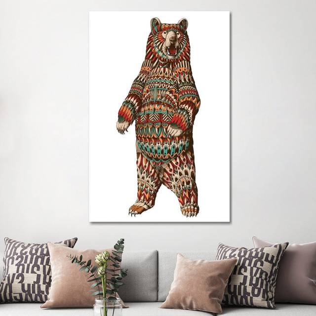 Ornate Grizzly Bear in Colour I by Bioworkz - Wrapped Canvas Graphic Art (152.4cm H x 101.6cm W)
