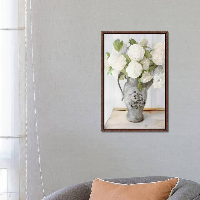 Parisian Pot II by Stellar Design Studio - Painting on Canvas - Brown Floater Frame (66.04 cm H x 45.72 cm W)