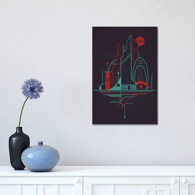 Subway Sky Night by Jay Fleck - Wrapped Canvas Graphic Art (30.48 cm H x 45.72 cm W)