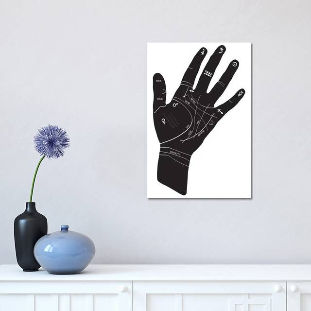 Palmistry Hand Symbols by Honeymoon Hotel - Wrapped Canvas Graphic Art (45.72cm H x 30.48cm W x 1.91cm D)