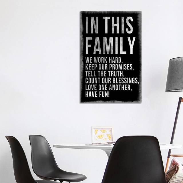 Family Rules Chalkboard - Wrapped Canvas Graphic Art (101.6 cm H x 66.04 cm W x 3.175 cm D)