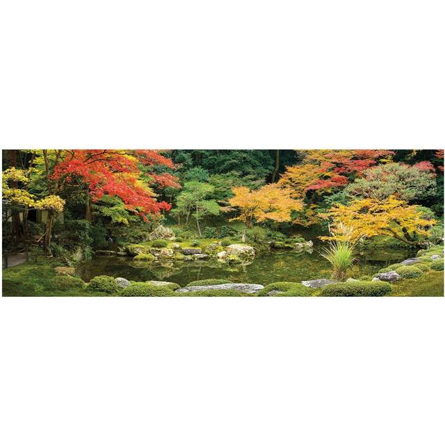 Panoramic View of a Japanese Garden in Autumn Season, Kyoto, Japan by Jan Becke - Wrapped Canvas Panoramic Photograph (182.88 cm H x 60.96 cm W)