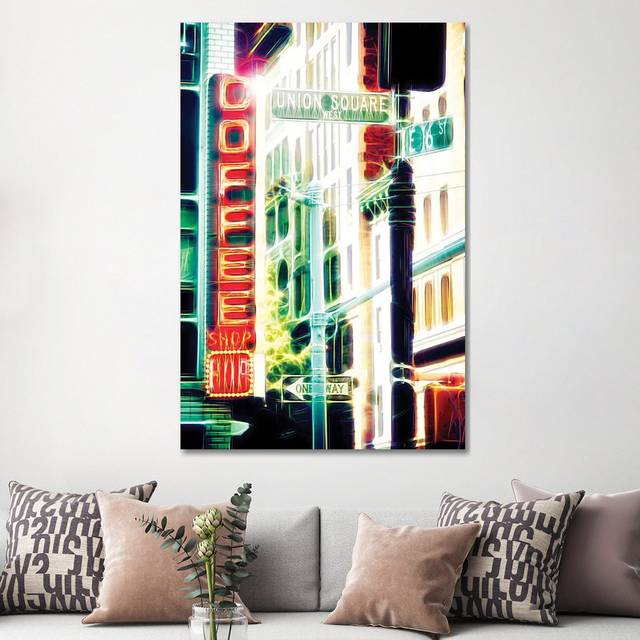 Coffee Shop by - Wrapped Canvas Graphic Art (152.4cm H x 101.6cm W x 3.81cm D)