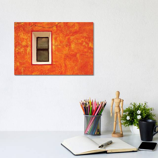 Mexico, San Miguel De Allende. Window In Exterior House Wall. by - Wrapped Canvas (20.32cm H x 30.48cm W x 1.91cm D)