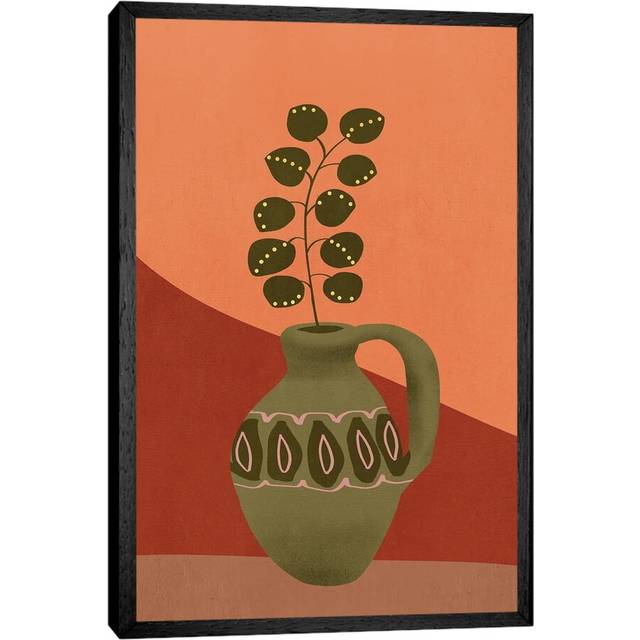 Plant in a Pot V by Viviana Gonzalez - Graphic Art on Canvas - Black Framed (101.6cm H x 66.04cm W)